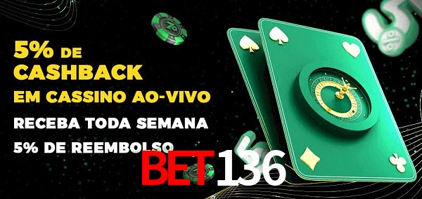 Promoções do cassino ao Vivo BET136